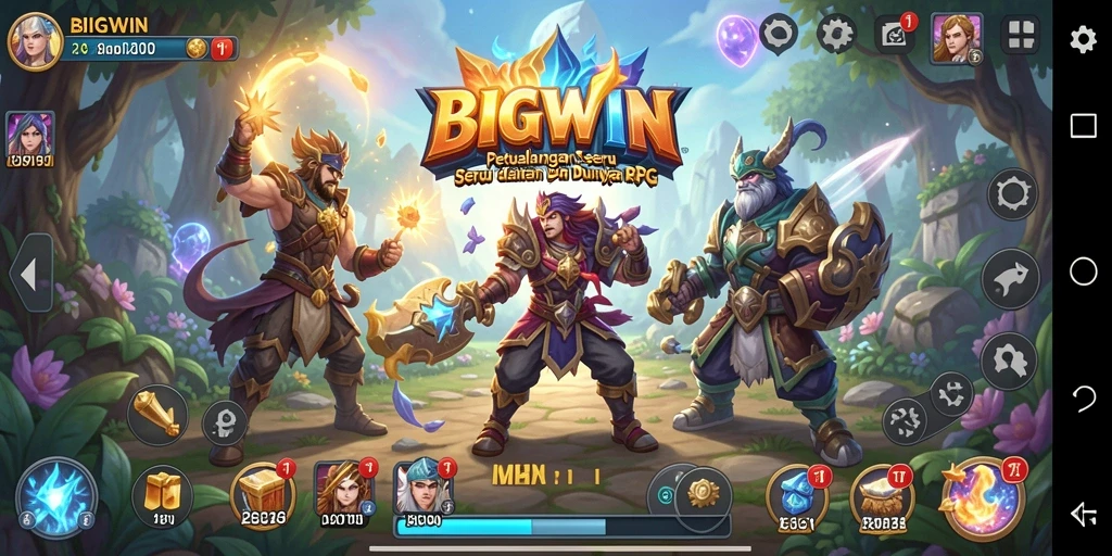 Tampilan gameplay mendebarkan dari BIGWIN di dunia RPG.