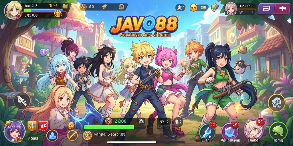 Tampilan aksi seru di dunia JAVO88 dengan karakter anime yang menawan.