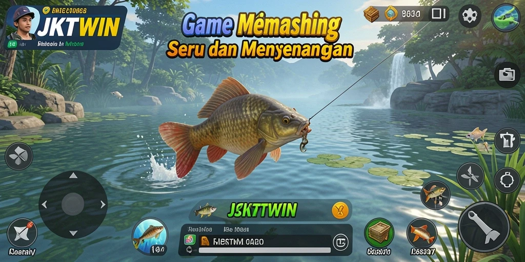 Tampilan gameplay JKTWIN dengan pengalaman memancing yang seru.