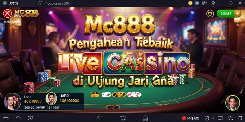 Tampilan gameplay Live Casino yang mendebarkan di MC888.