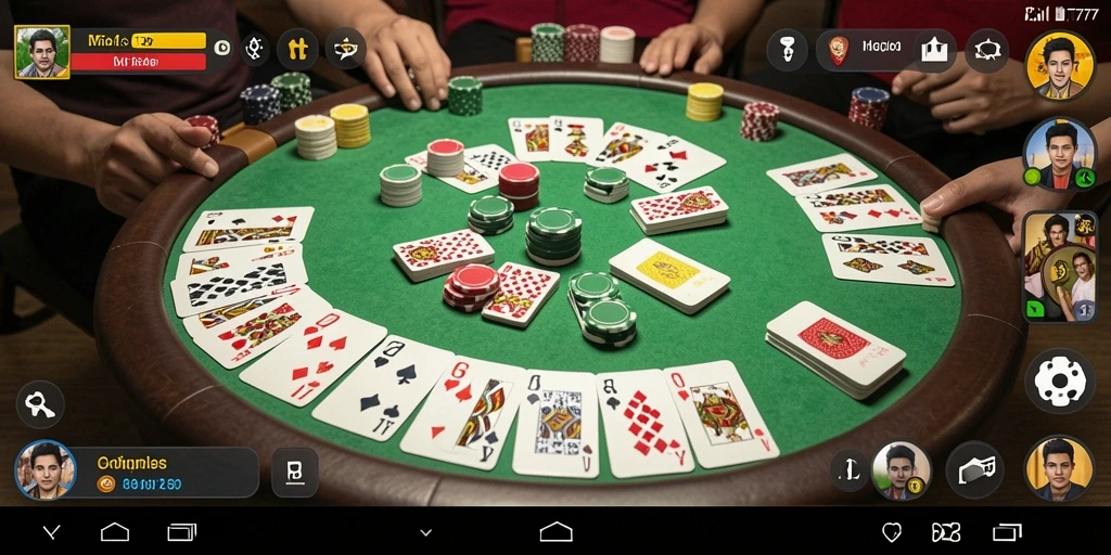 Tampilan gameplay MT777 menampilkan keseruan bermain Gaple dengan teman.