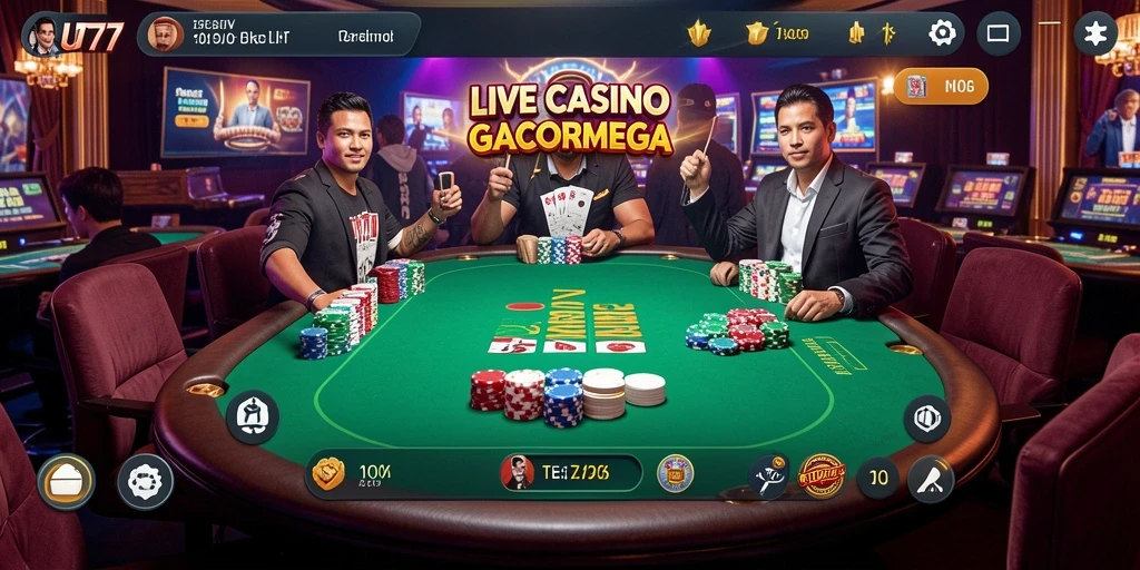 Tampilan gameplay Live Casino yang mendebarkan di UT77.